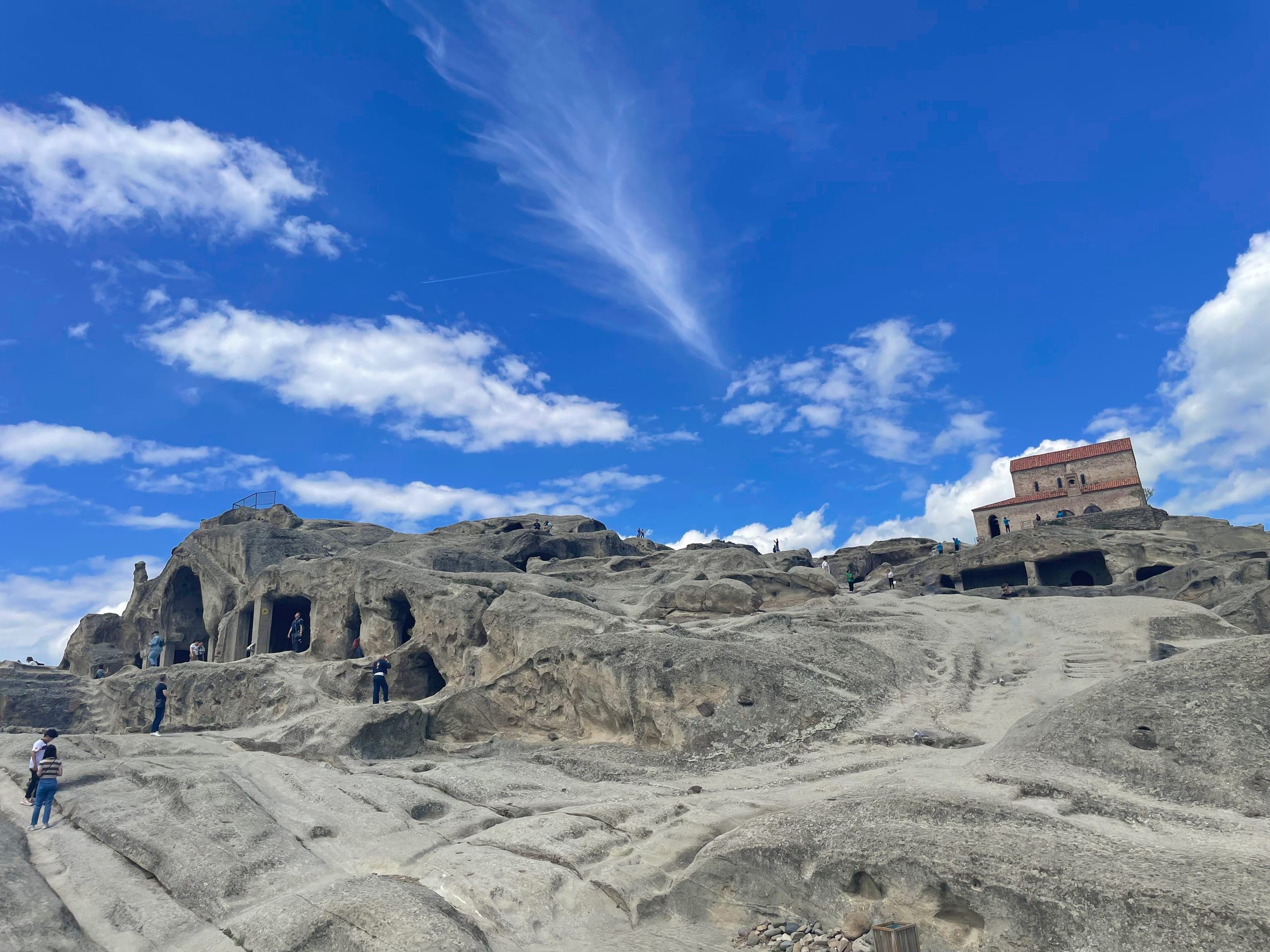 Walking through Uplistsikhe ancient rock city