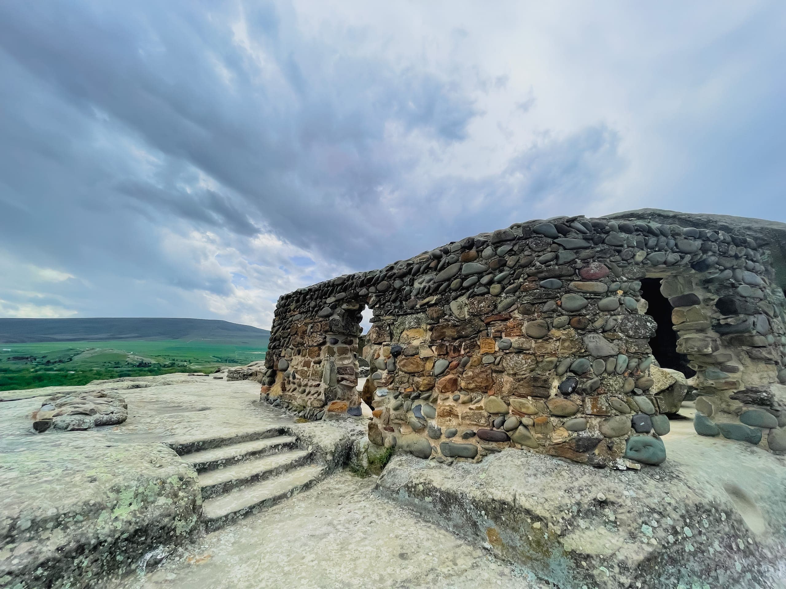 Ancient rock stairways in Uplistsikhe Georgia