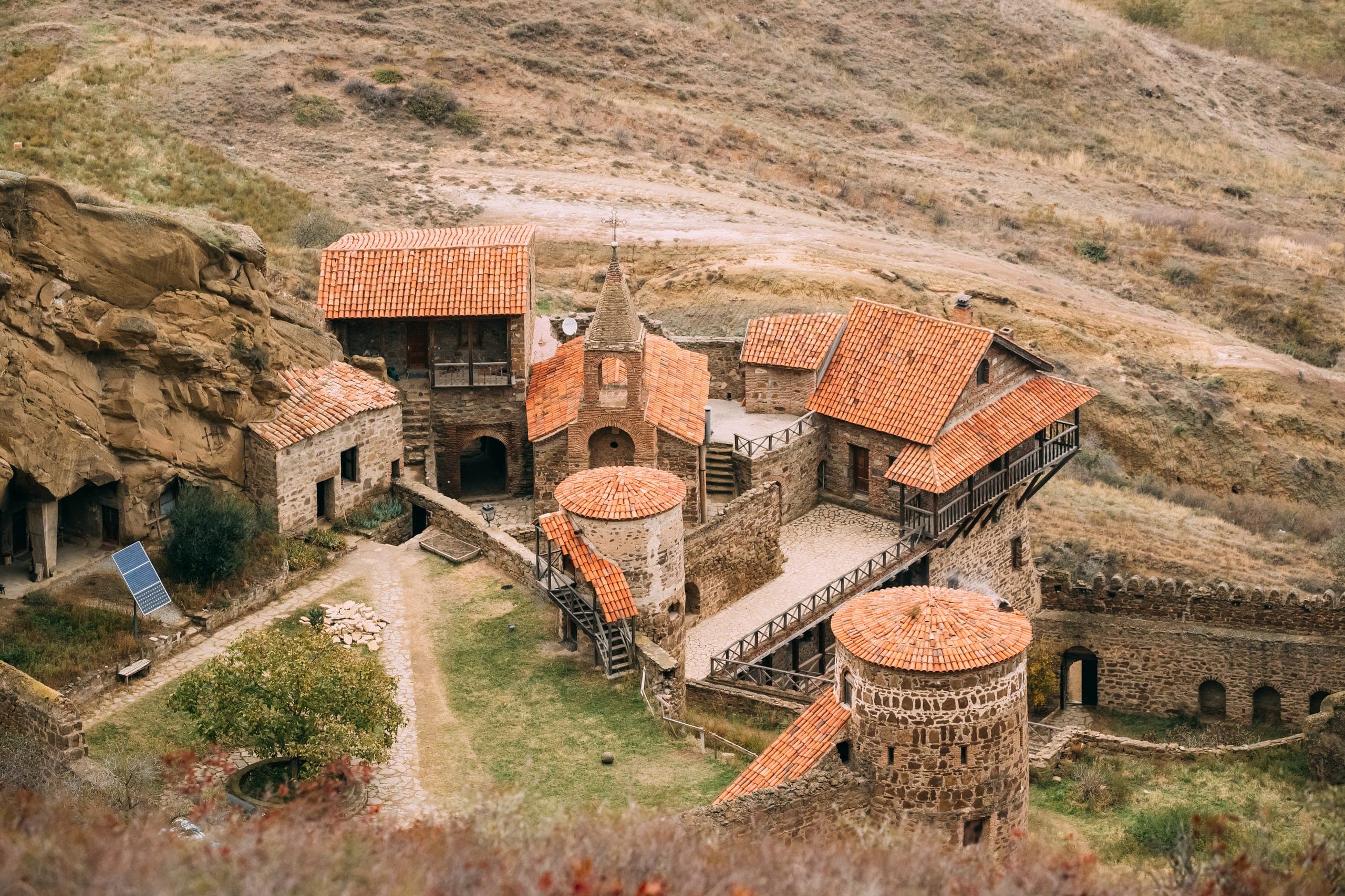Ancient rock-hewn monastery in Kakheti region Georgia