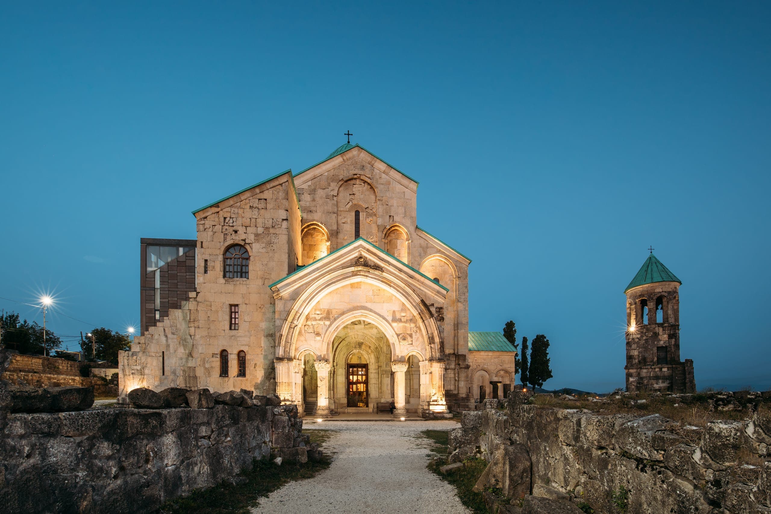 Ancient walls of Bagrati Cathedral in Kutaisi Georgia