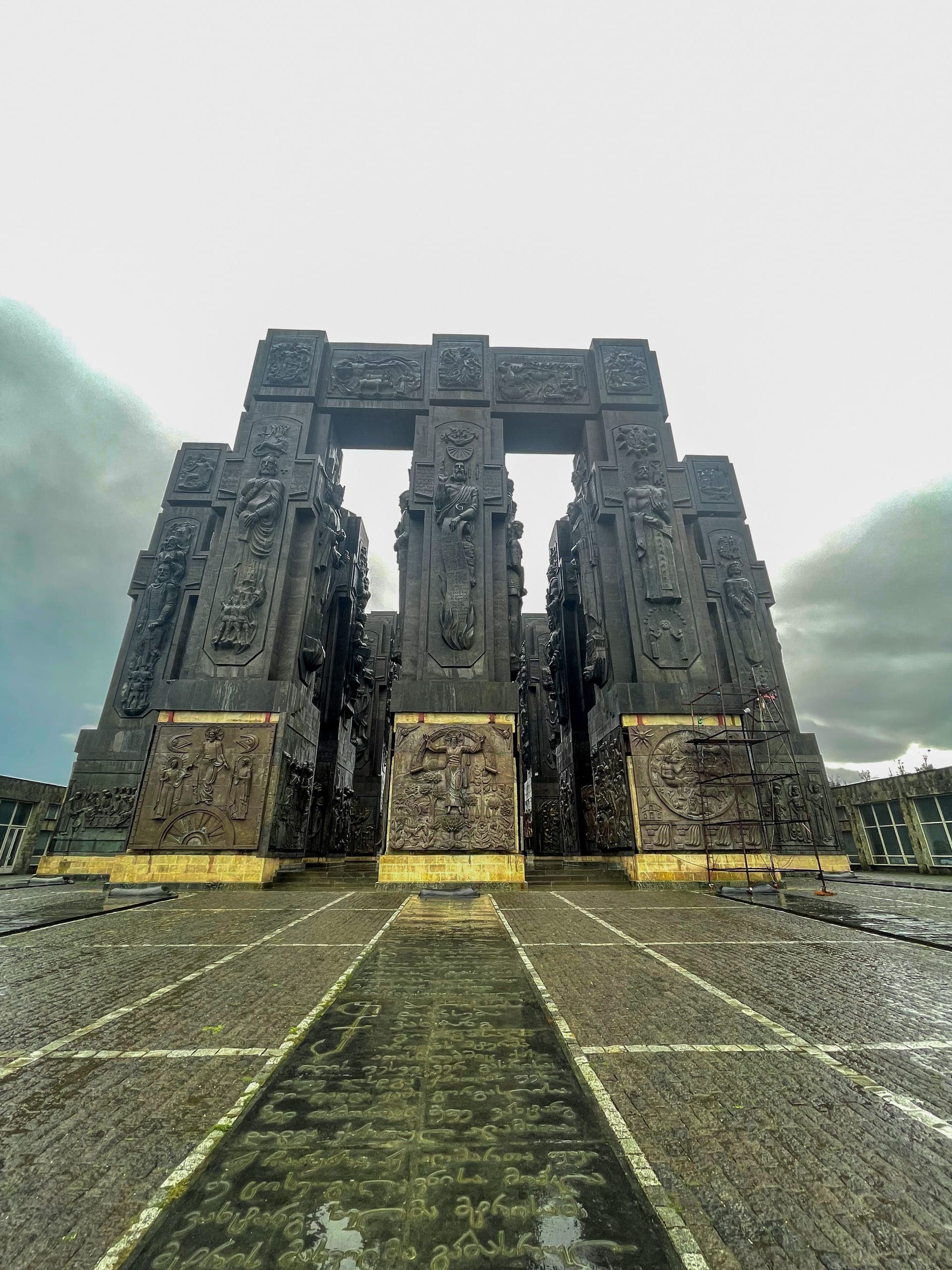 Tbilisi street scene with historic Georgian buildings