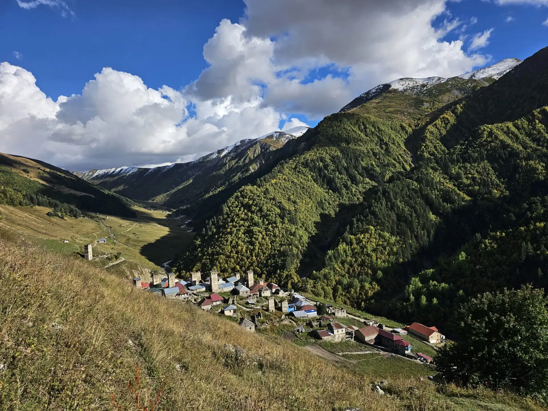 Trekking from Zhabeshi to Adishi village Svaneti