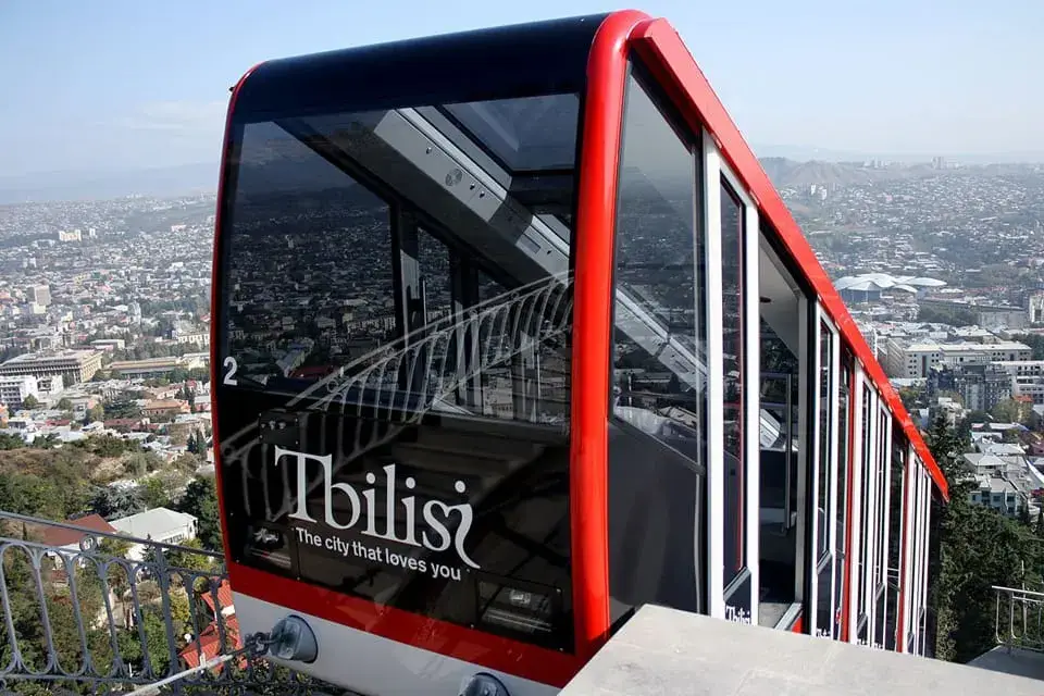 Mtatsminda funicular with Tbilisi city views