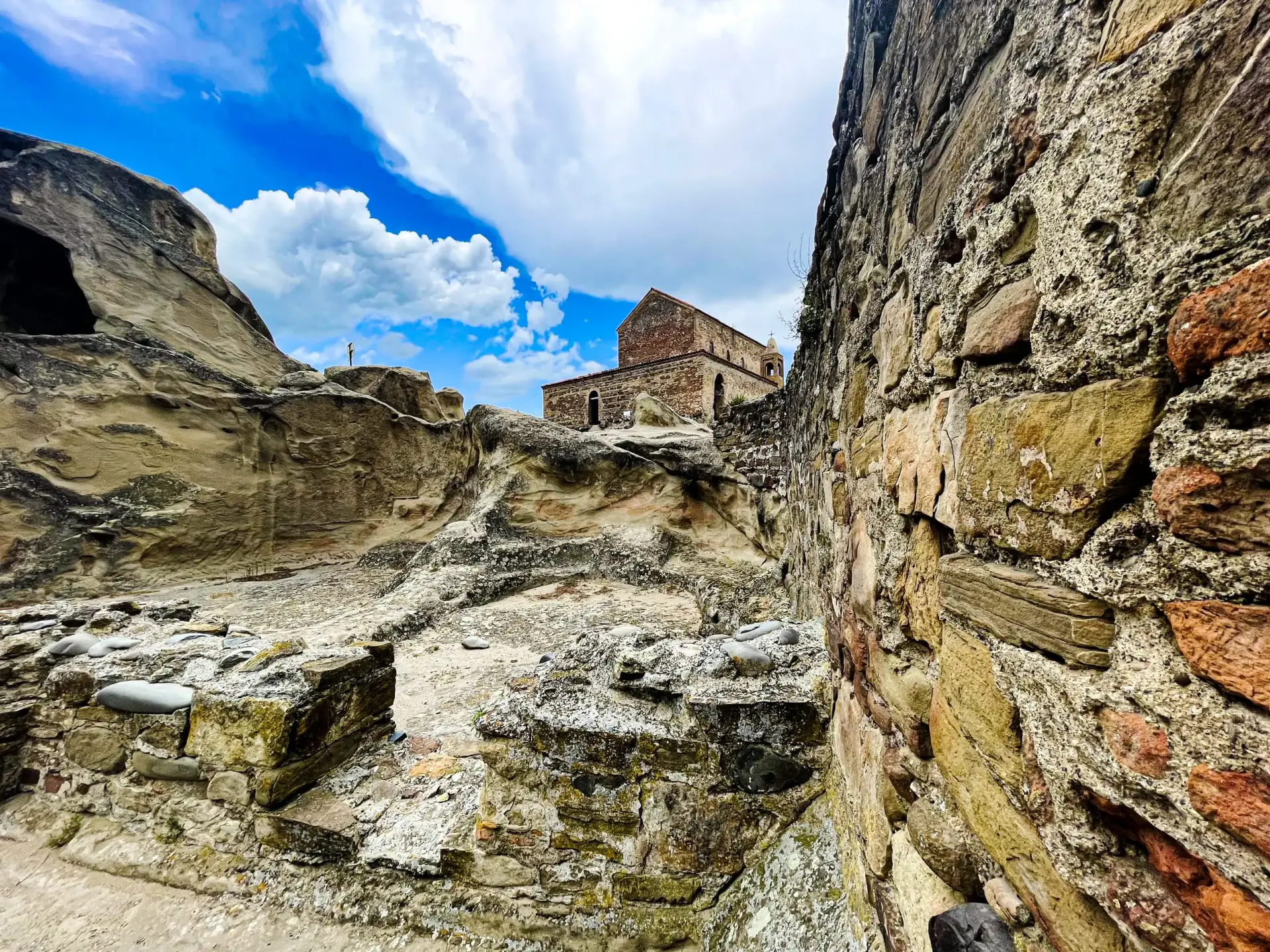 Rock-hewn architecture details in Uplistsikhe