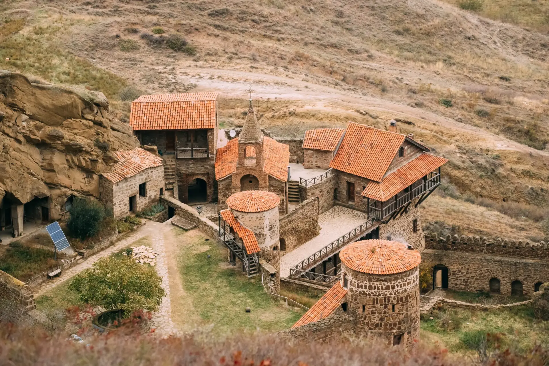 Ancient rock-hewn monastery in Kakheti region Georgia