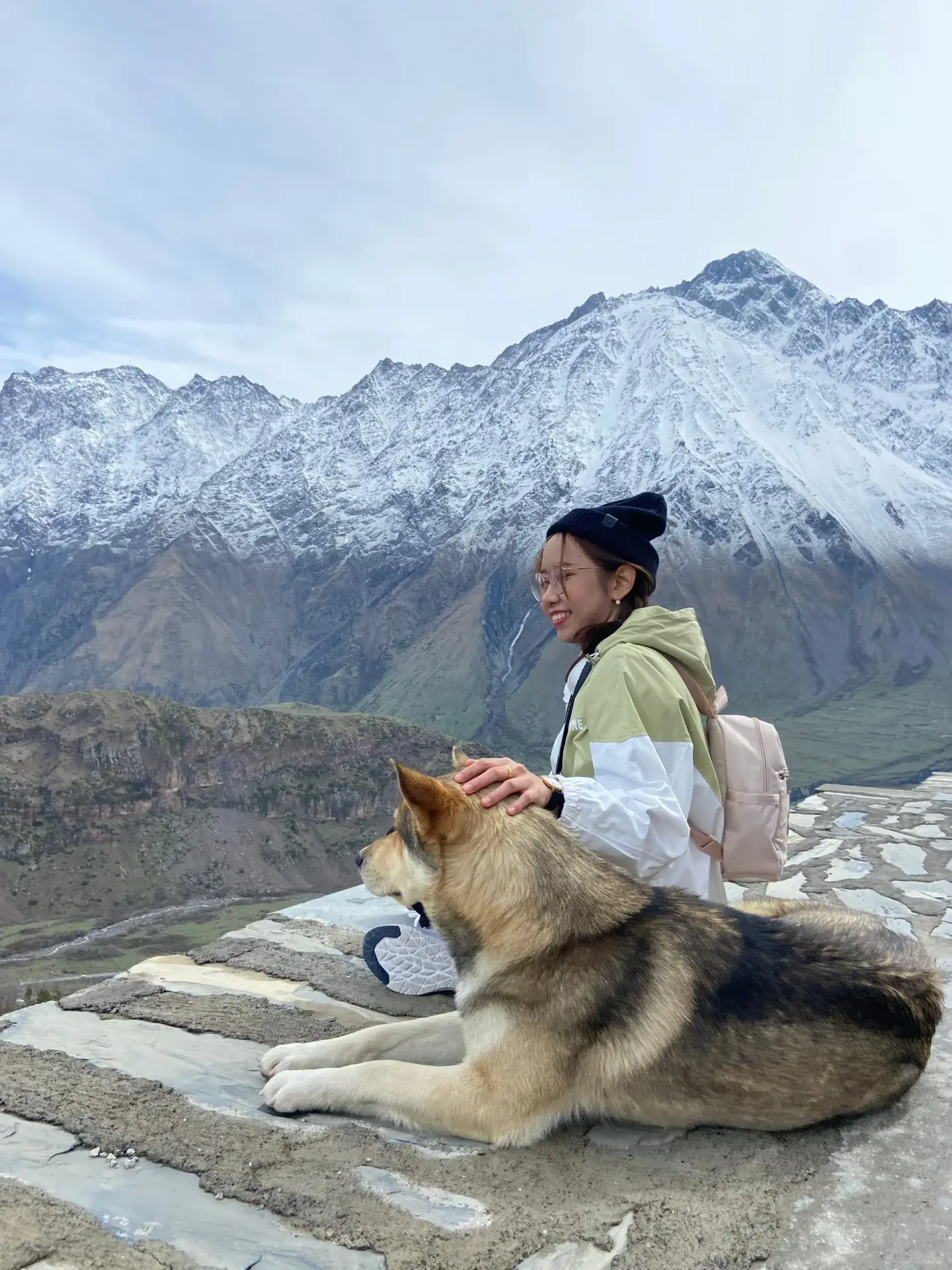 Scenic viewpoint on Georgian Military Highway Kazbegi